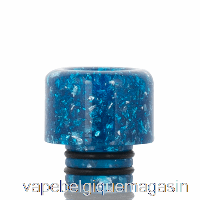 Vape Shop Bruxelles 510 Drip Tip Résine Paillettes Bleu Argent